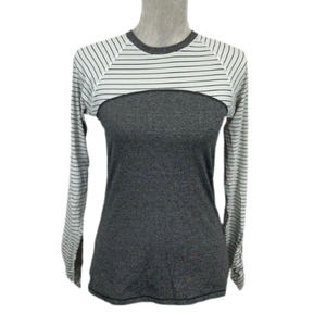 Calia Striped Long Sleeve Active Top Size M